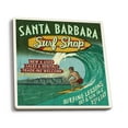 thumbnail image 1 of Santa Barbara, California, Surf Shop Vintage Sign (Absorbent Ceramic Coasters Set of 4 Matching Images, Cork Back, Kitchen Table Decor), 1 of 3