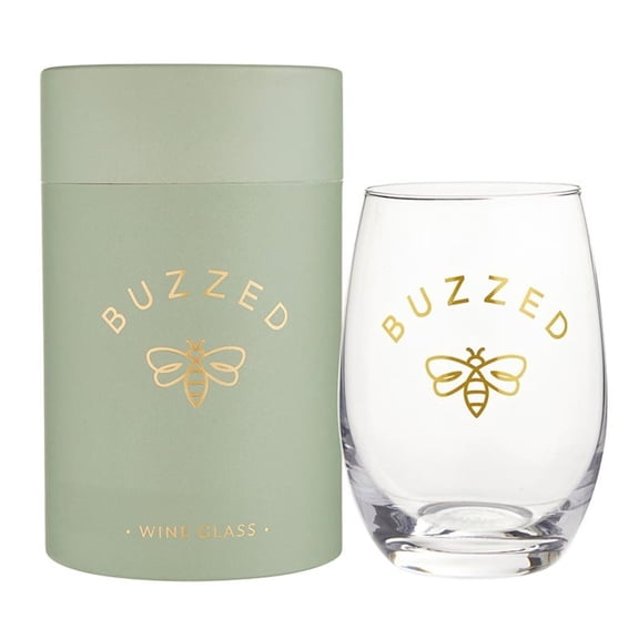Santa Barbara Design Studio Wine Glass Gifts Stemless Wine Glass in Gift Box, 17-Ounce, Buzzed