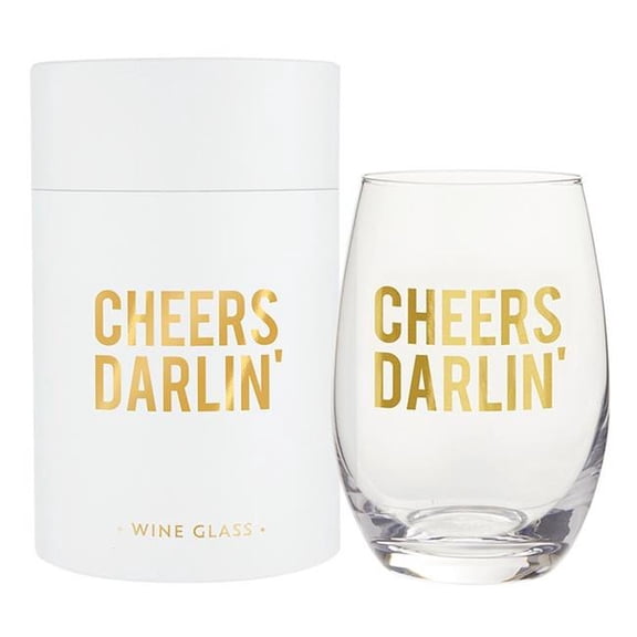 Santa Barbara Design Studio P6538 17 oz Stemless Wine Glass - Cheers Darling