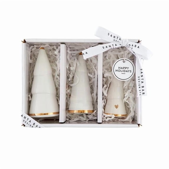 Santa Barbara Design Studio N6012 Ceramic Charcuterie Tree Set, White - Set of 3