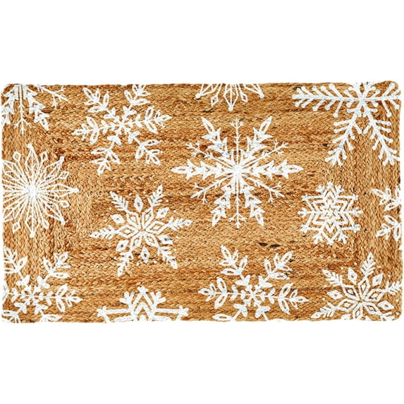 Santa Barbara Design Studio Christmas Door Mat - Holiday Décor, 34" x 20", Snowflakes