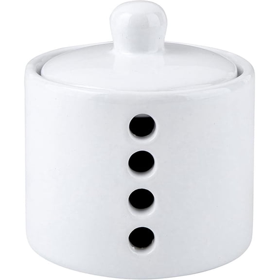 Santa Barbara Design Studio Garlic Keeper Modern Ceramic Countertop Garlic Storage Container, 4" x 3.75", White