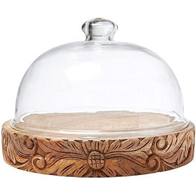 Santa Barbara Design Studio Glass Dome with Carved Base Large