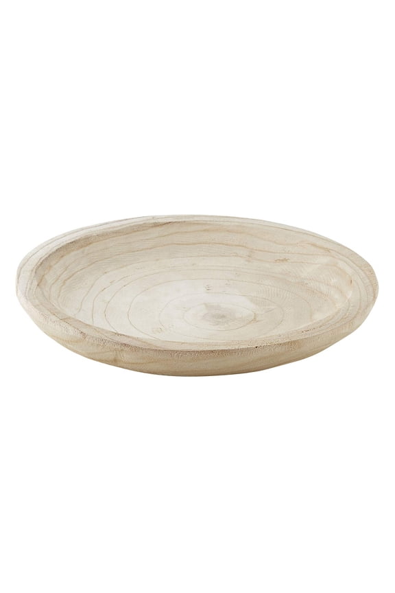 Santa Barbara Design Studio Hand Carved Paulownia Wood Serving Bowl, Medium, Natural