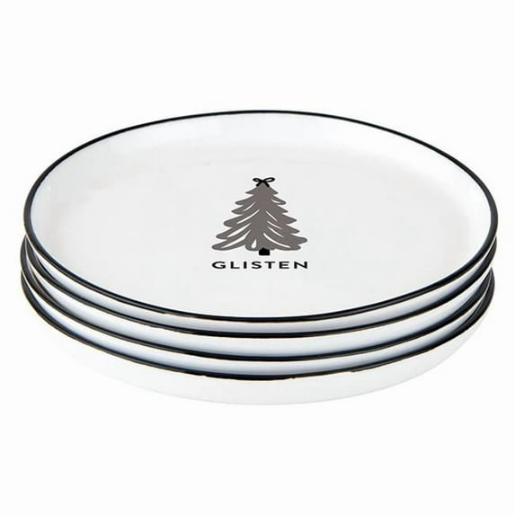 Santa Barbara Design Studio N6106 Holiday Appetizer Plates, Glisten - Set of 4