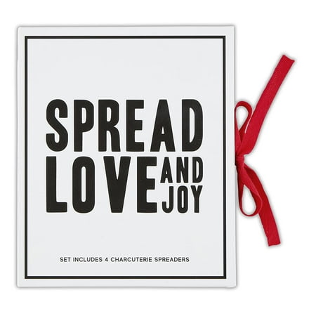 Santa Barbara Design Studio Holiday Cardboard Book Gift Set, 4-Piece, Spread Love And Joy - Charcuterie Spreaders