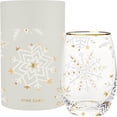 thumbnail image 1 of Santa Barbara Design Studio Holiday Stemless Wine Glass with Gold Foil Accent and Gift Box, Holds 17 Fluid Ounces, Gold Foil Snowflake, 1 of 1