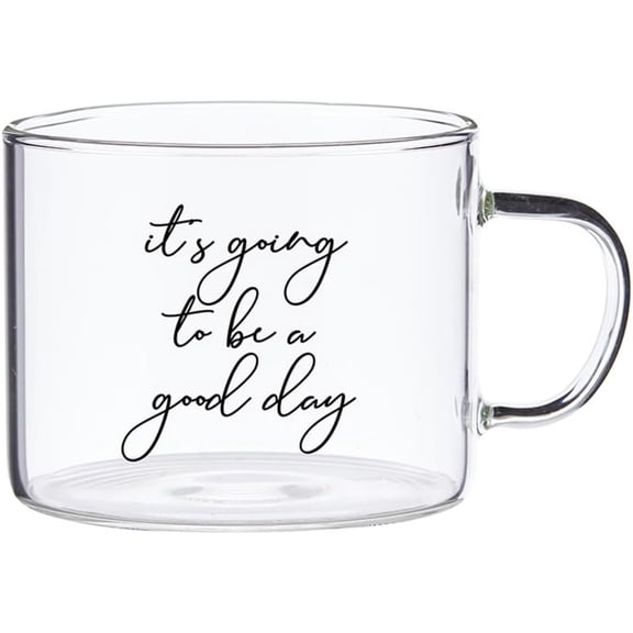Santa Barbara Design Studio Large Mug Sippin' Pretty Glass Coffee Cup, 16-Ounce, Good Day