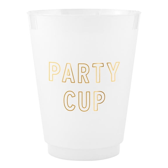 Santa Barbara Design Studio Party Cups 8-Count Reusable BPA-Free Plastic Frost Cups, 16-Ounce, Party Cup
