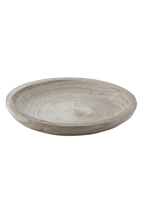Santa Barbara Design Studio Pure Design Large Hand-Carved Paulownia Wood Serving Bowl Grey