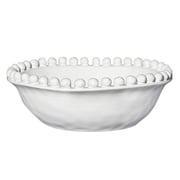 Santa Barbara Design Studio Serving Bowls Beaded Artisan Ceramic Bowl, 8" Diameter, White
