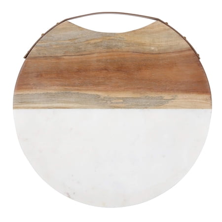 Santa Barbara Design Studio Tablesugar Round Cheese Board, 14-Inch, Acacia Wood and Marble
