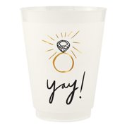 Santa Barbara Design Studio Wedding Bridal Shower Engagement Party Cups 8-Count Reusable BPA-Free Plastic Cups, 16-Ounce, Yay