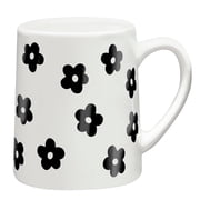 Santa Barbara Design Studio Tapered Artisan Ceramic Coffee or Tea Cup, 18-Ounce, Black Flowers