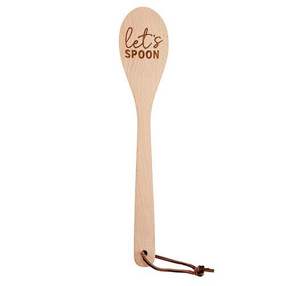 Let's Spoon Beech Wood Cooking Spoon with Canvas Bag