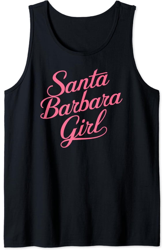 Santa Barbara Girl Beach California Sb Surf Retro Pink Woman Tank Top Size S-3XL