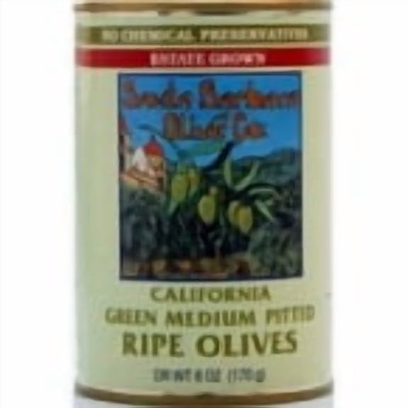 Santa Barbara Olive Co. California Green Medium Pitted Ripe Olives, 6 Ounce Tins