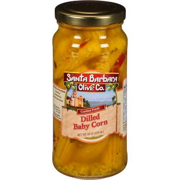 Santa Barbara Olive Co. Dilled Baby Corn, 16 oz, (Pack of 6)