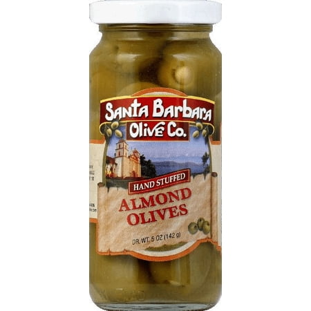 Santa Barbara Olive Co Large Hand Stuffed Almond Olives, 2-Pack 5 oz. Jars