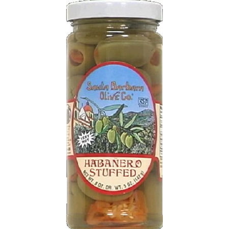 Santa Barbara Olive Co Large Hand Stuffed Habanero Olives, 2-Pack 5 oz. Jars