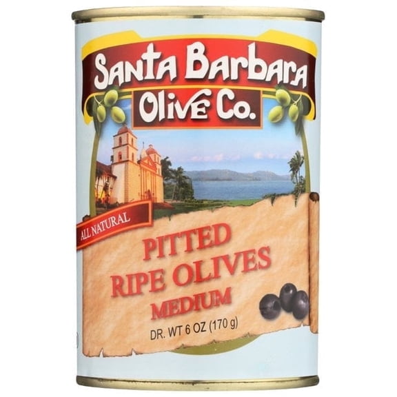 Santa Barbara Olive Co. Pitted Ripe Olives Medium - 6 oz Pack of 2