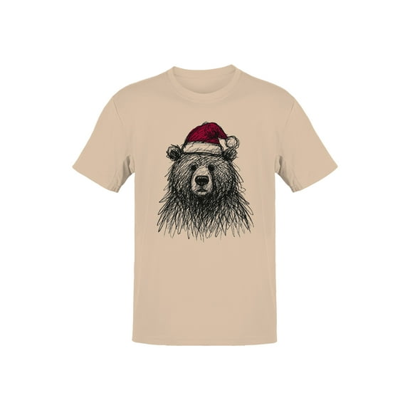 Santa Bear with Christmas Hat Men's T-shirt