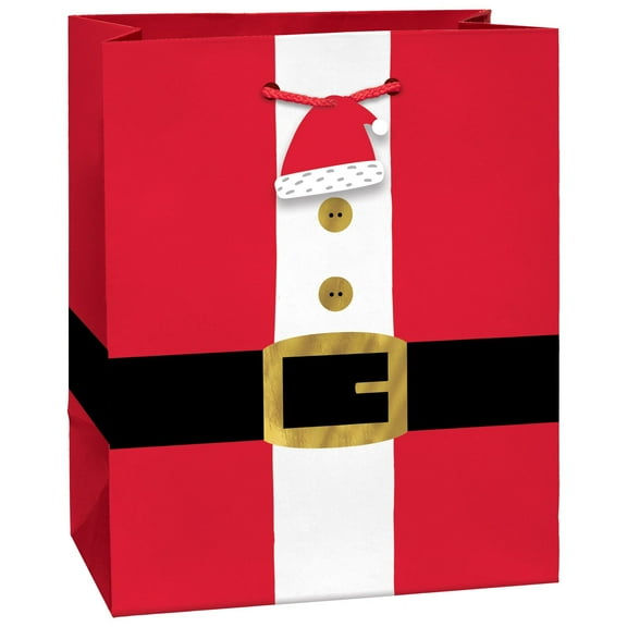 Glossy Santa Belt Mini Vertical Gift Bag