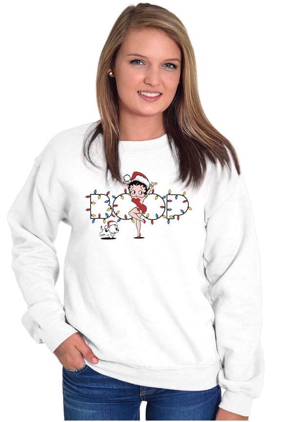 Santa Betty Boop Christmas Lights Women Crewneck Sweatshirt Brisco Brands X