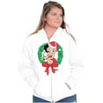 thumbnail image 1 of Santa Betty Boop Christmas Wreath Zip Hoodie Sweatshirt Women Brisco Brands S, 1 of 1
