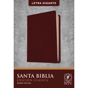 Santa Biblia NTV, Edici n cl sica, letra gigante SentiPiel, Vino tinto,  ndice, Letra Roja Hardcover