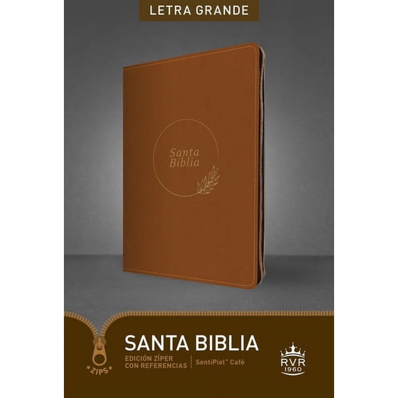 Santa Biblia Rvr60, Edición Zíper Con Referencias, Letra Grande (Sentipiel, Café, Letra Roja) (Other)(Large Print)