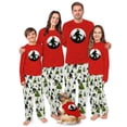 thumbnail image 1 of Santa Bigfoot Christmas Lights Matching Family Pajamas, Family And Dog PJs, Plus Sizes, With Pockets, 1 of 7