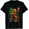 thumbnail image 1 of Santa Bigfoot Christmas Tree Xmas Lights Funny Sasquatch T-Shirt, 1 of 4