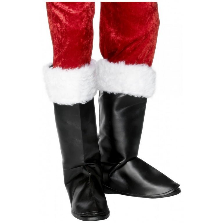 Santa Boot Covers Adult Black Santa Boot Covers Adult Black