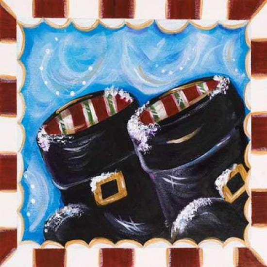 Santa Boots Canvas Art - Karen Lucchese (24 x 24)