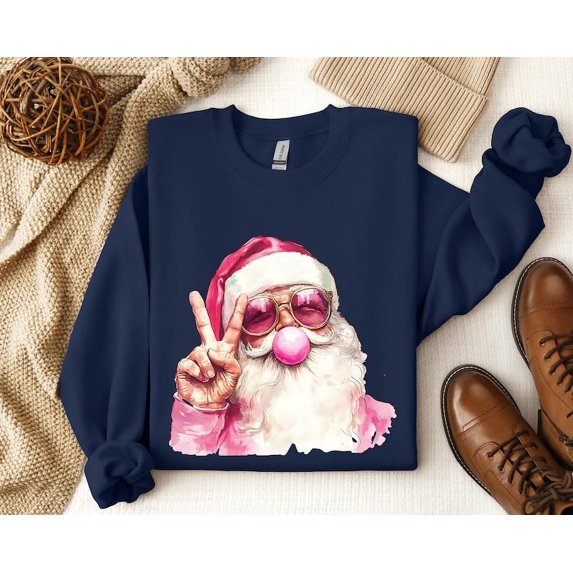 Santa Bubble Gum Christmas Sweatshirt, Christmas Santa Shirt, Christmas Bubble Gum Shirt, Santa Claus Christmas Shirt, Funny Santa Shirt