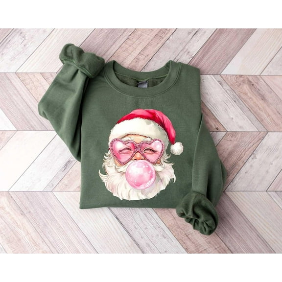 Santa Bubble Gum Christmas Sweatshirt, Christmas Santa Shirt, Christmas Bubble Gum Shirt, Santa Claus Christmas Shirt, Funny Santa Shirt