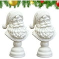 thumbnail image 1 of Santa Bust Christmas Tabletop Decoration, Resin White Santa Claus Statue Figurine Ornament, Novelty Holiday Home and Office Decor for Tabletop Bookshelf Desk (6 inch, 2pcs), 1 of 5