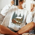thumbnail image 1 of Santa Cabin Graphic Sweatshirt | Cozy Winter Scene Pullover, 1 of 6