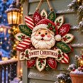 Sanata Sign Santa Candy Stripe Bloom Wooden Sign, Christmas Porch Decor - Walmart.com