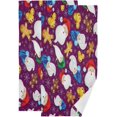 thumbnail image 1 of Santa Cartoon Christmas Hand Towels 2 PCS, Gingerbread Cute Kitchen Towel Ultra Soft and Highly Absorbent,Decorative Fingertip Face Towel for Bathroom Hotel, 28.3"x14.4", 1 of 5