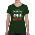 thumbnail image 1 of Santa Checks The Naughty List T-Shirt Women -Smartprints Designs, Female Large, 1 of 4