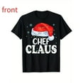 thumbnail image 1 of Santa Chef Tee Funny Matching Christmas Graphic Cotton Top Short Sleeve Round Neck Comfortable Black S-5XL, 1 of 5