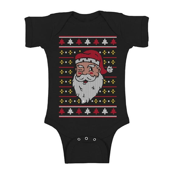 Santa Christmas Bodysuit Short Sleeve Xmas T-Shirt for Baby Boys Baby Girls Kids Xmas Pattern One Piece Top