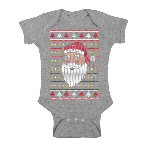 Santa Christmas Bodysuit Short Sleeve Xmas T-Shirt for Baby Boys Baby Girls Kids Xmas Pattern One Piece Top