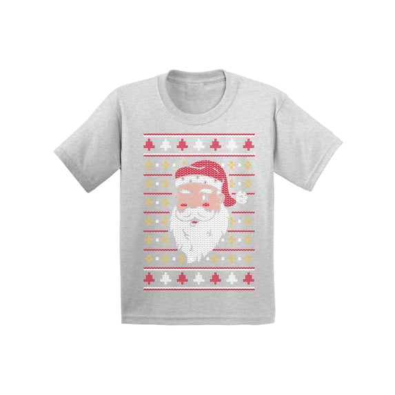 Santa Christmas Shirt for Kids Xmas T-Shirt for Boys Girls Children Xmas Pattern Tee Holiday Outfit