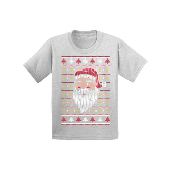 Santa Christmas Shirt for Kids Xmas T-Shirt for Boys Girls Children Xmas Pattern Toddler Tee Holiday Outfit