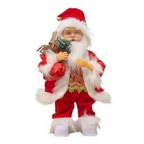 Santa Christmas Singing Stuffed Doll Toy with English Songs for Children Holiday