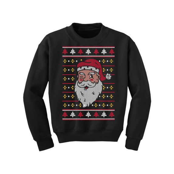 Santa Christmas Sweater for Kids Xmas Sweatshirt for Boys Girls Children Xmas Pattern Holiday Outfit