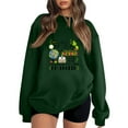 thumbnail image 1 of Santa Christmas Sweatshirts for Women 2025 Xmas Holiday Party Long Sleeve Pullover Dark GreenXL, 1 of 4